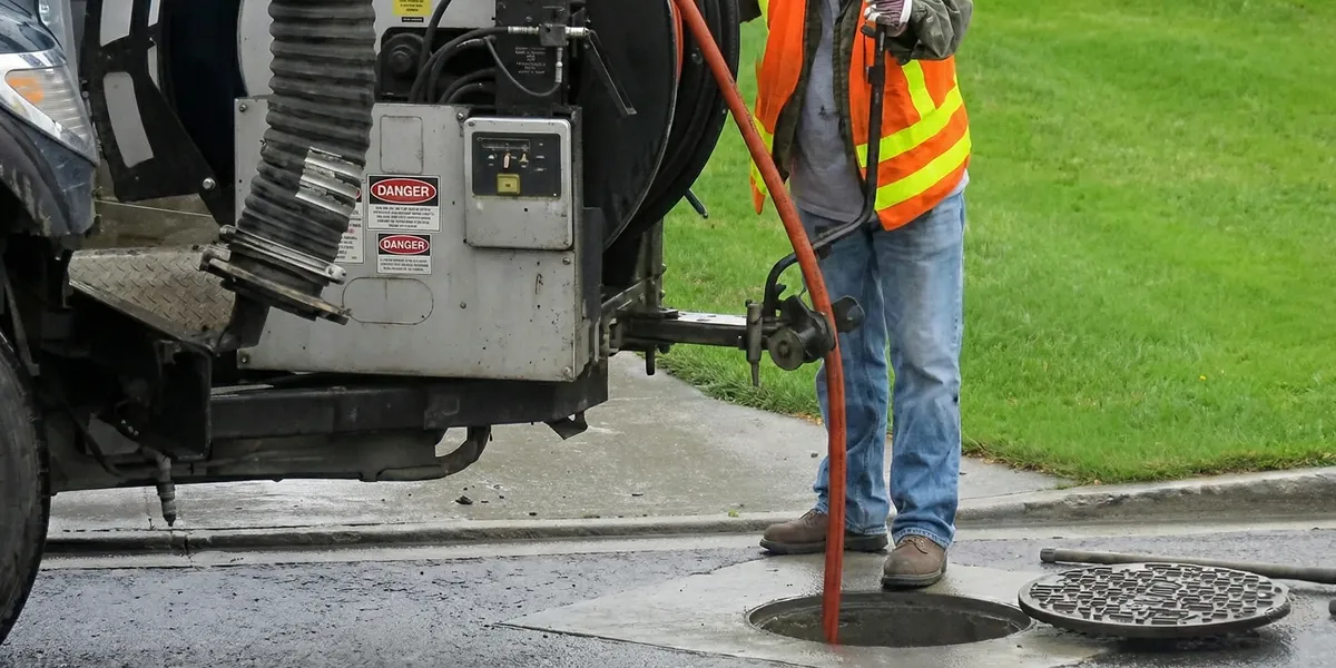 sewage clean up professionals using industrial equipment to remove contaminated wastewater in Houston, TX